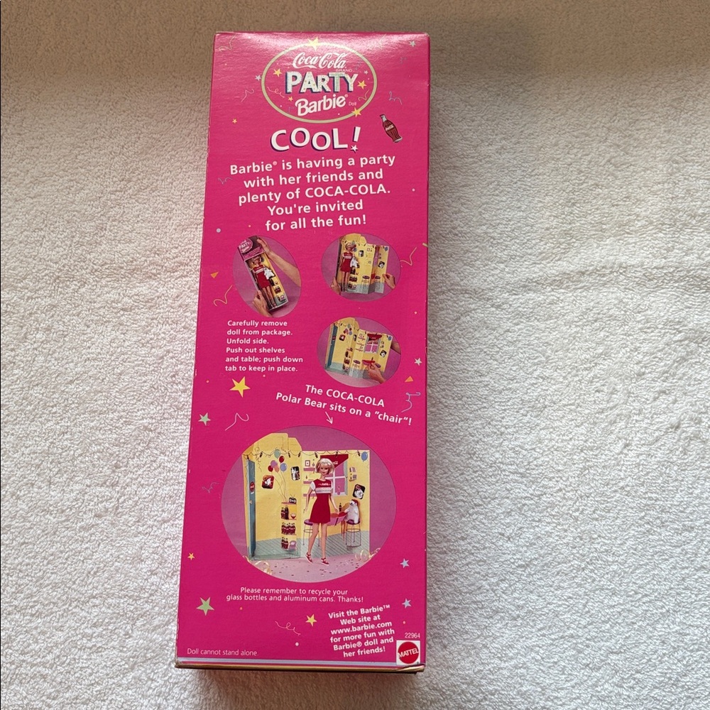 1998 Coca Cola Party Barbie: Special Edition Mattel with Polar Bear Collector - Picture 4 of 5